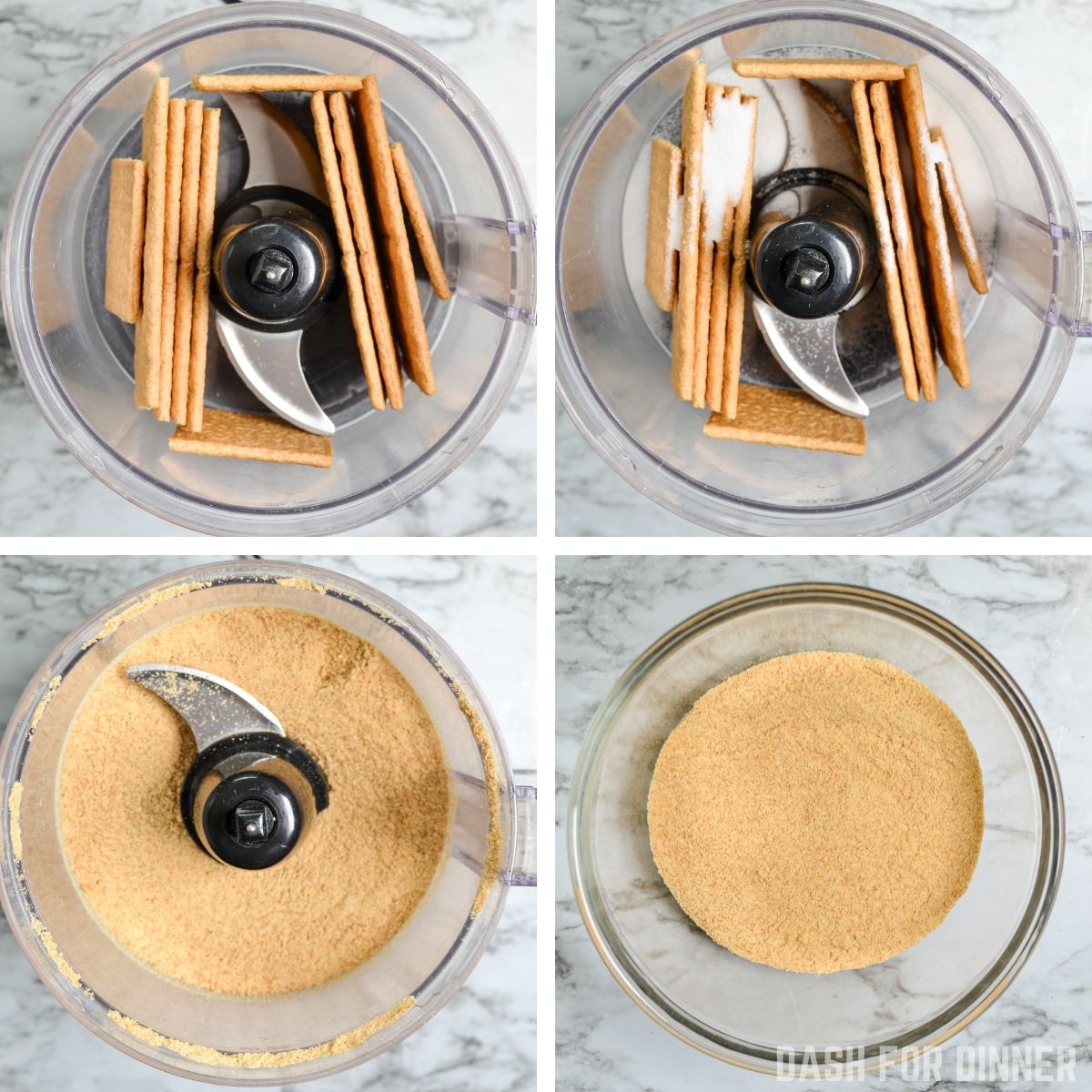 How to crush graham crackers for no bake pies.