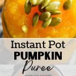 An Instant pot with a whole pumpkin inside.