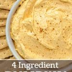 A bowl of sweet pumpkin dip with graham crackers around the outside.