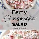 A bowl of berry cheesecake salad.