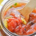 A mix of tomatoes and chilies to use as a Rotel substitute.