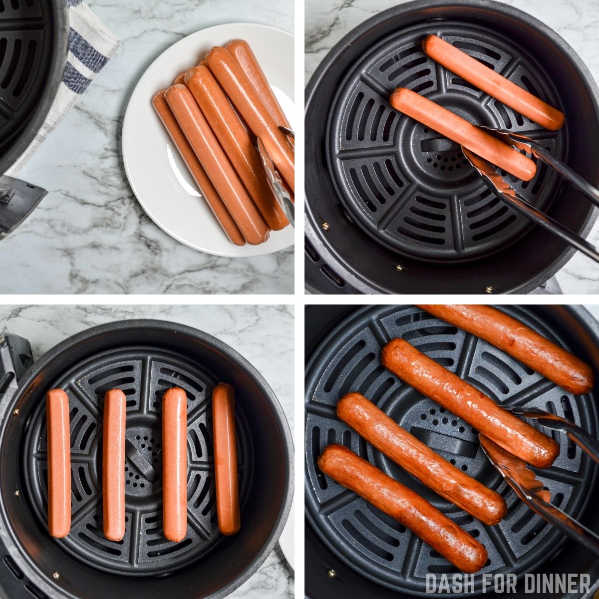 how to make hot dogs in the air fryer.
