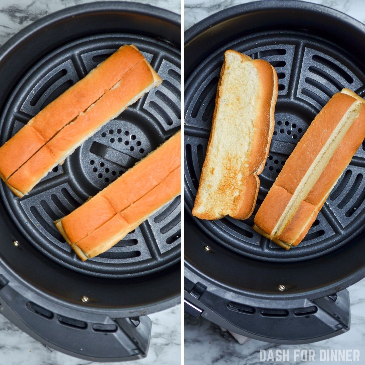Air Fryer Hot Dogs (and Toasted Buns) Dash for Dinner