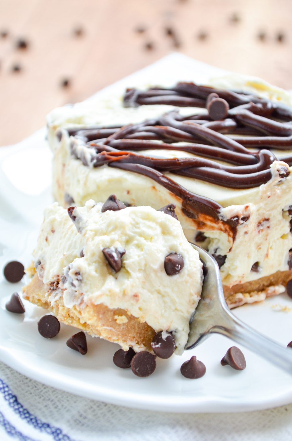 No Bake Chocolate Chip Cheesecake - Dash for Dinner