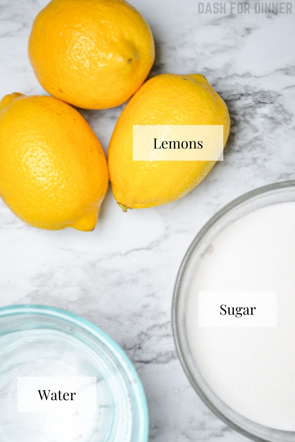 Ingredients needed to make instant pot lemonade.
