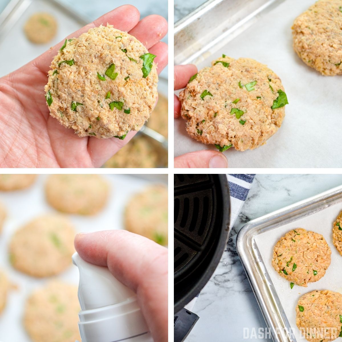 How to form salmon patties.