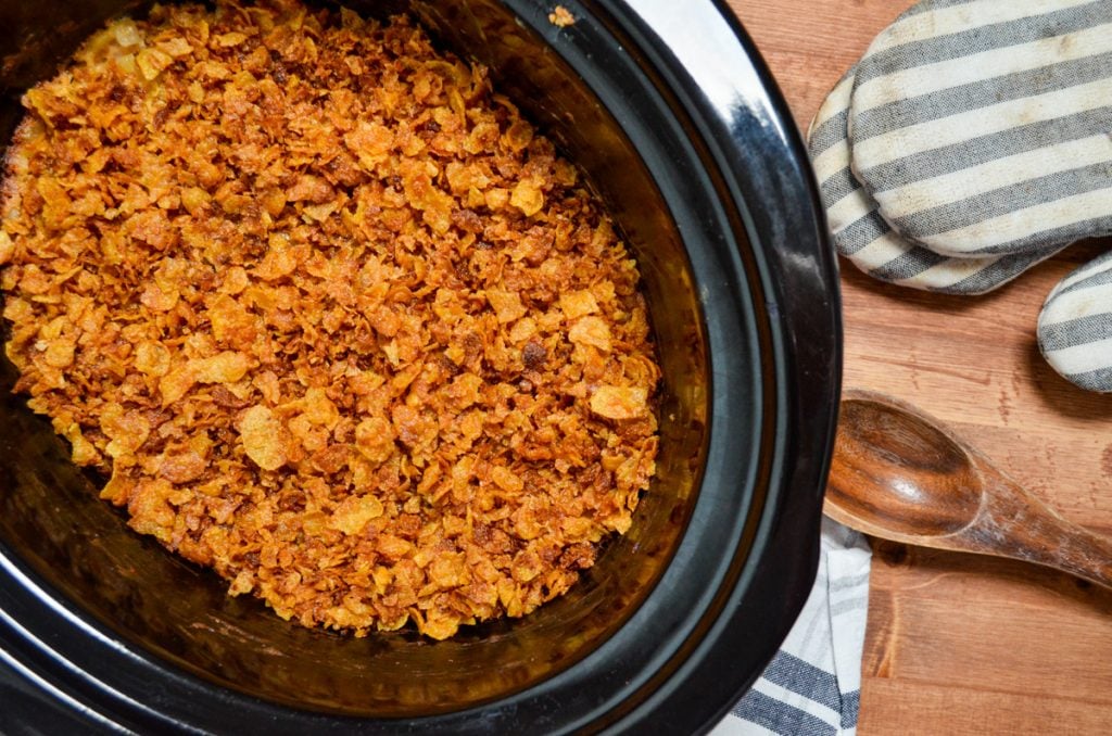 Slow Cooker Funeral Potatoes (Cheesy Hash Brown Casserole)