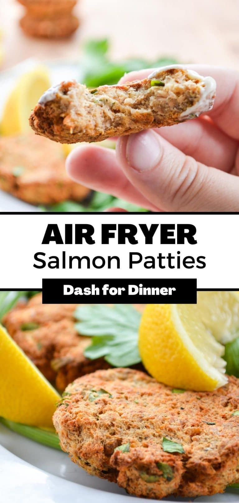 Air Fryer Salmon Patties {Using Canned Salmon} - Dash for Dinner