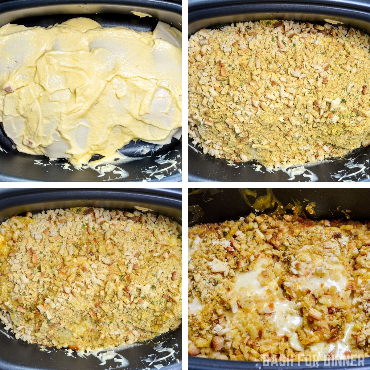 How to make Swiss Chicken Casserole in the Slow Cooker.