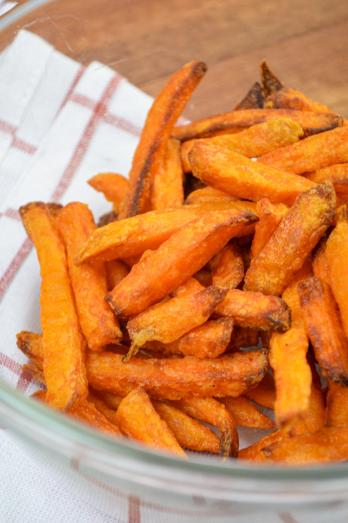 A bowl of cooked sweet potato fries