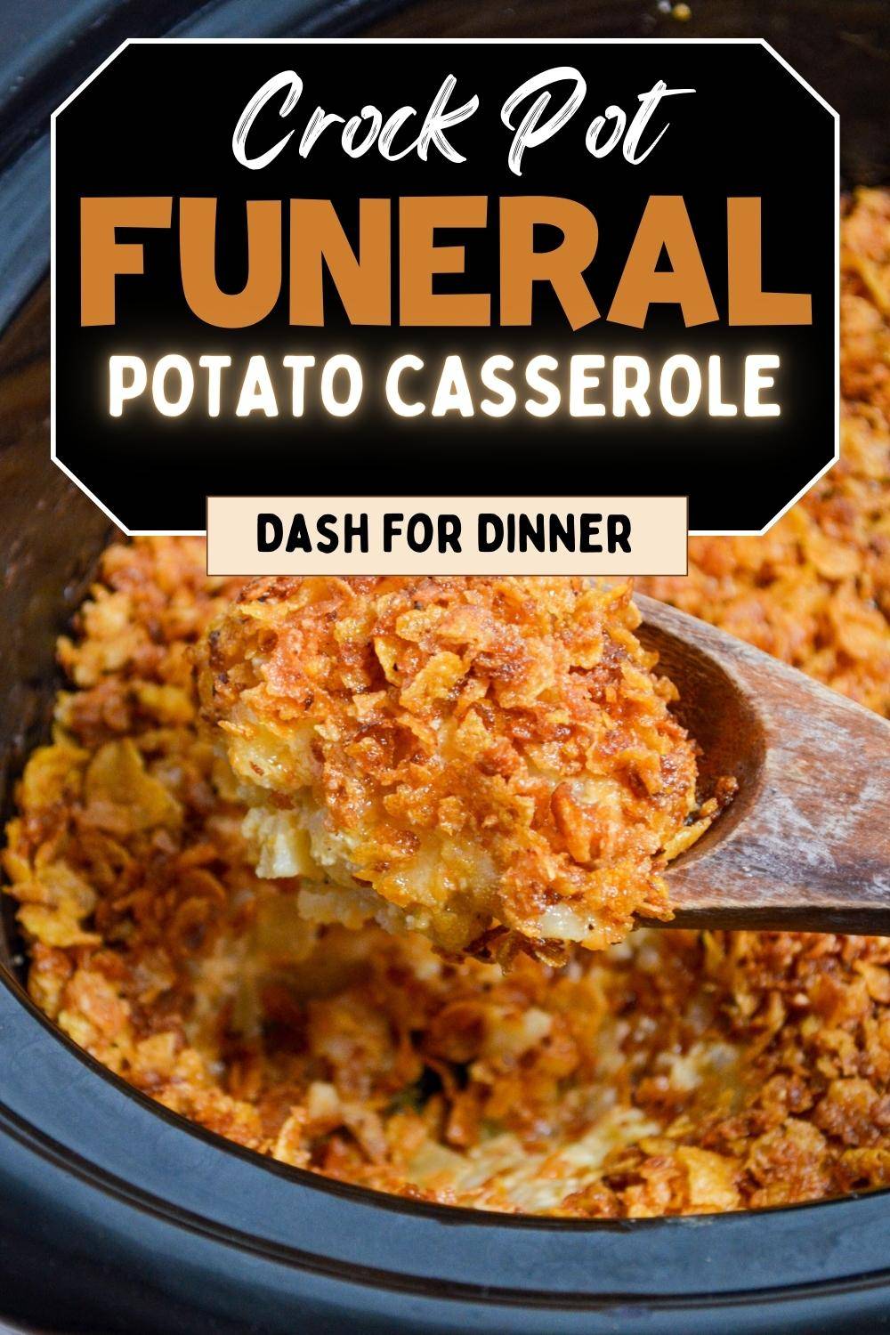 Slow Cooker Funeral Potatoes {Cheesy Hash Brown Casserole}