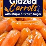 A close up of glazed carrots.