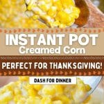A spoonful of creamed corn.