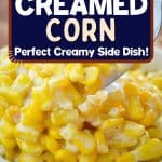 A close up of creamed corn.
