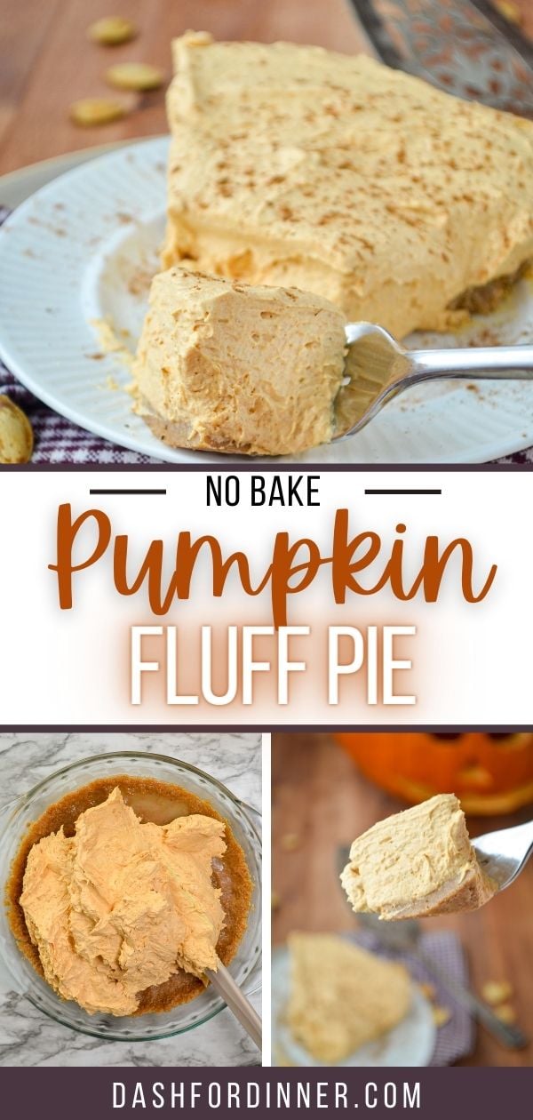 A no bake pumpkin pie with a fork taking a piece.
