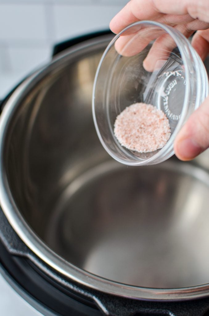 Adding salt to the insert of an Instant Pot
