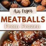 Meatballs in an air fryer.