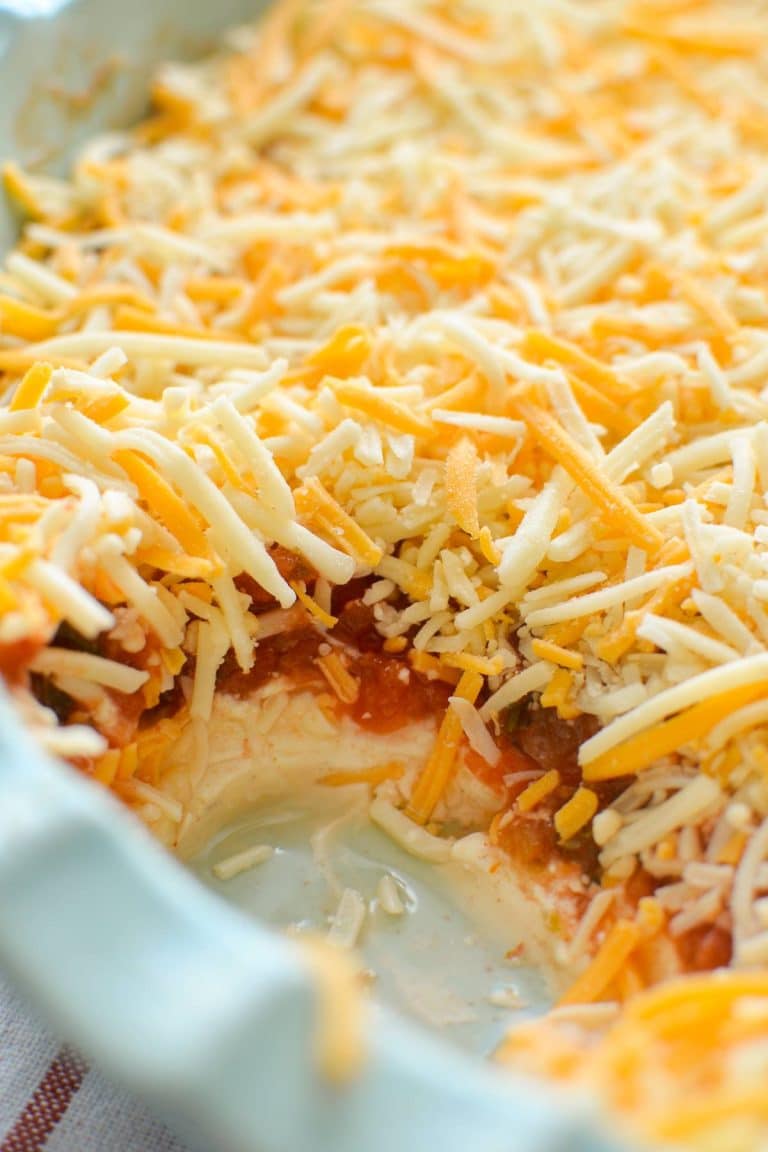 Layered Cream Cheese and Salsa Dip Dash for Dinner