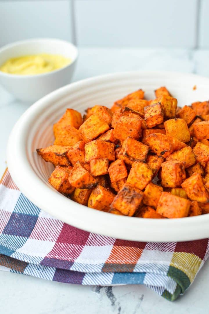 Air Fryer Sweet Potato Cubes - Dash for Dinner