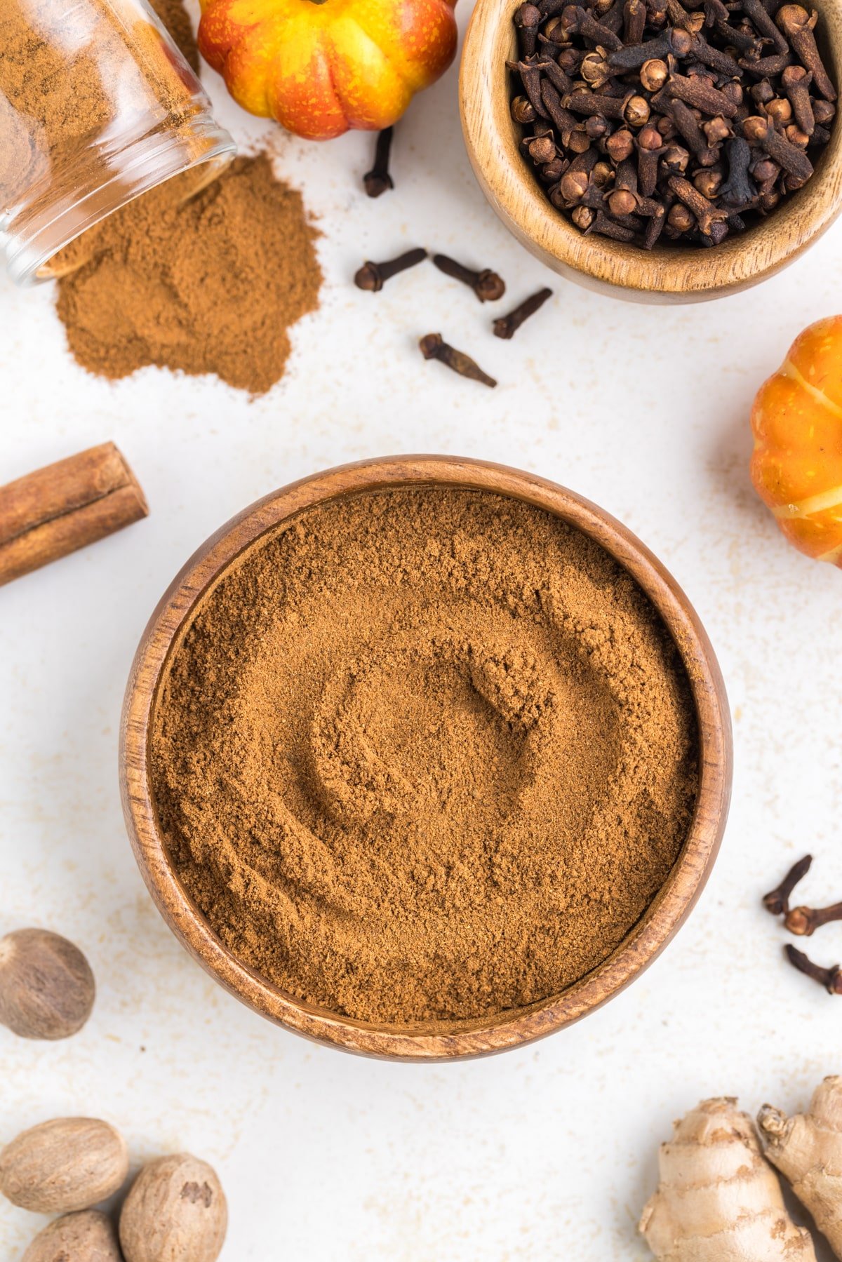 A small bowl of homemade pumpkin spice blend.