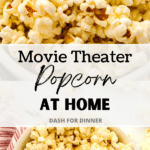 A close up on buttery popcorn in a bowl.