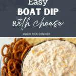 A bowl of creamy dip surrounded by dippable options including pretzels, tortilla chips, and corn chips.