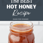 A jar of honey with a bee emblem on it.