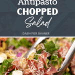 Tongs taking a portion of salad from a wooden bowl.