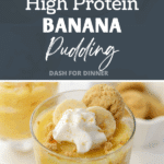 Pudding cups topped with whipped cream, vanilla cookies, and banana slices.